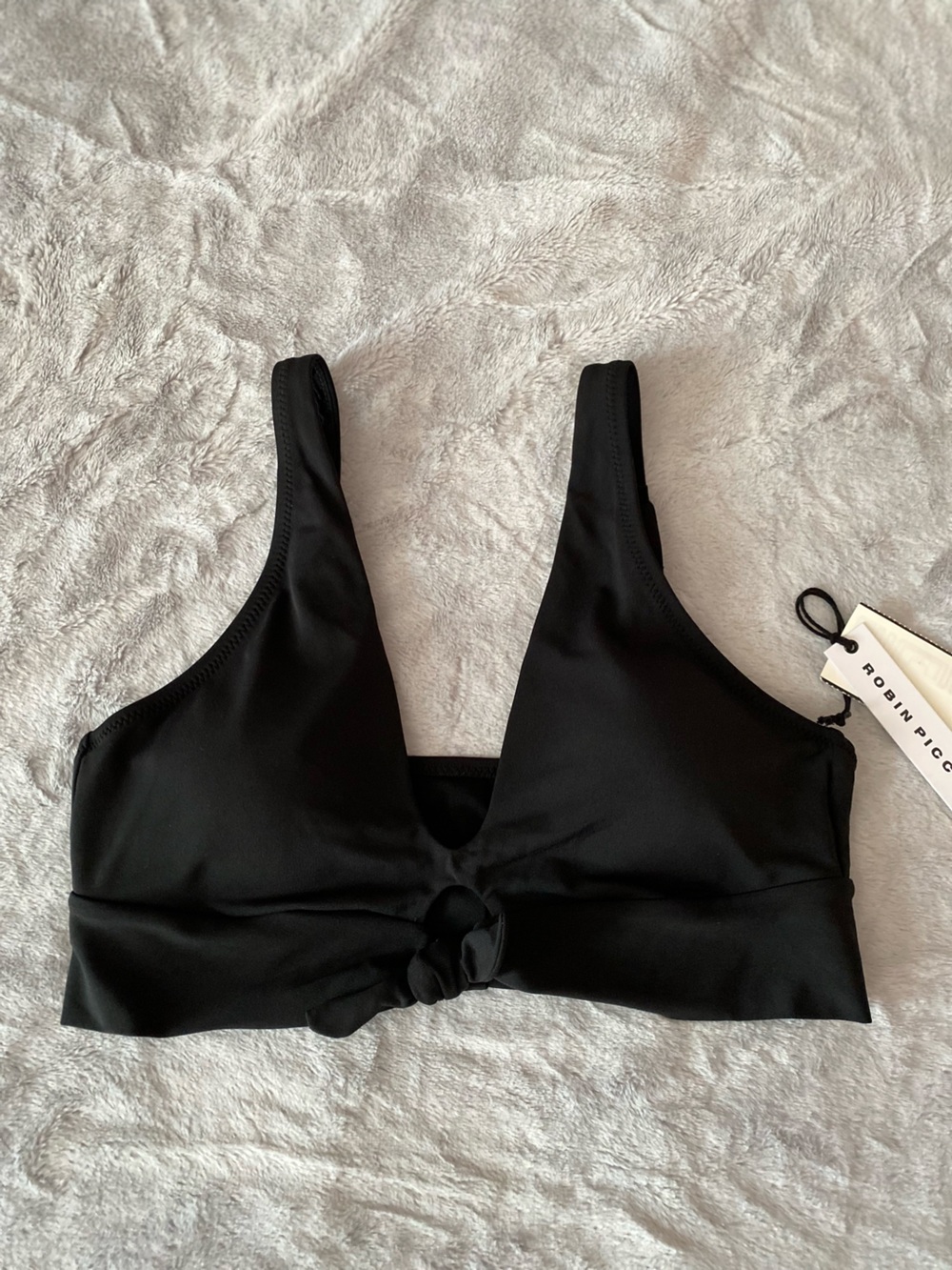 Robin Piccone Ava knot black bikini top